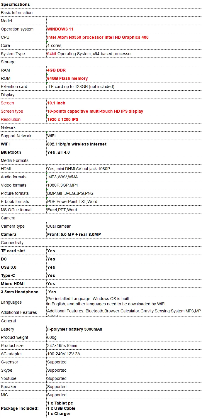 Tablet windows 11 con processore intel atom quad core e ips_voghion.com