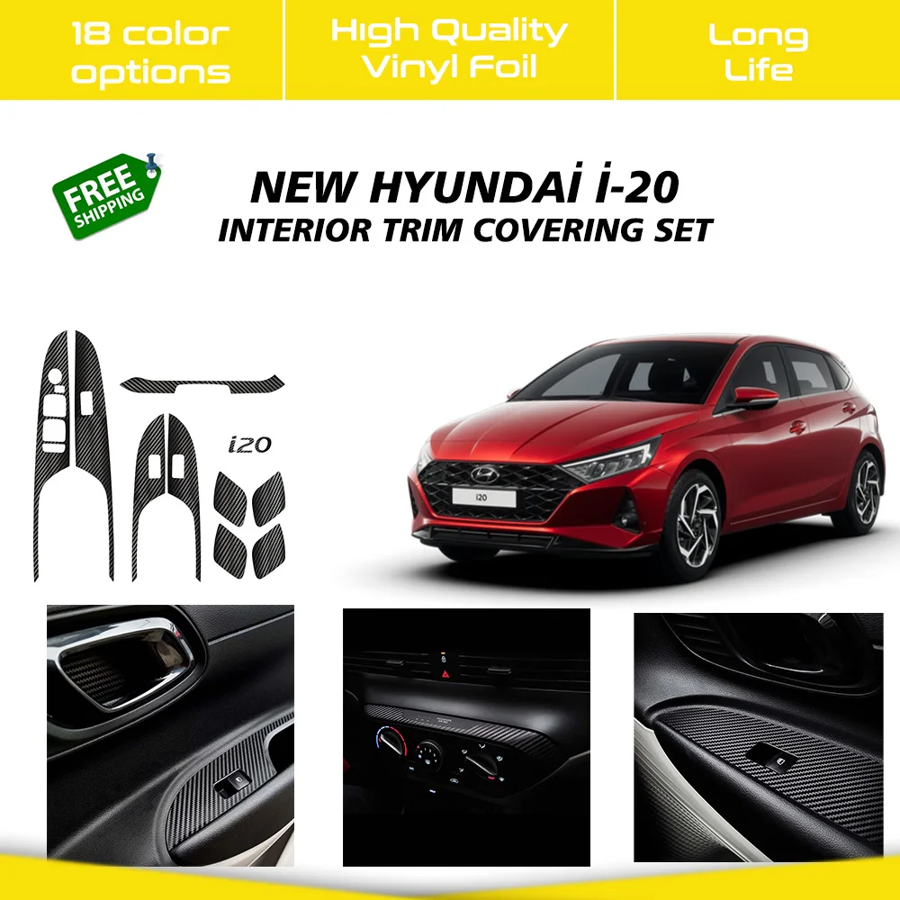 

Виниловая фольга на заказ для нового Hyundai i20, долговечный аксессуар из углеродного волокна