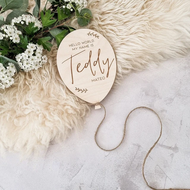 Plaque d'annonce de naissance Boho personnalisée, Hello World, nom de bébé,  panneau en bois, nouveau cadeau pour bébé, accessoire photo - AliExpress