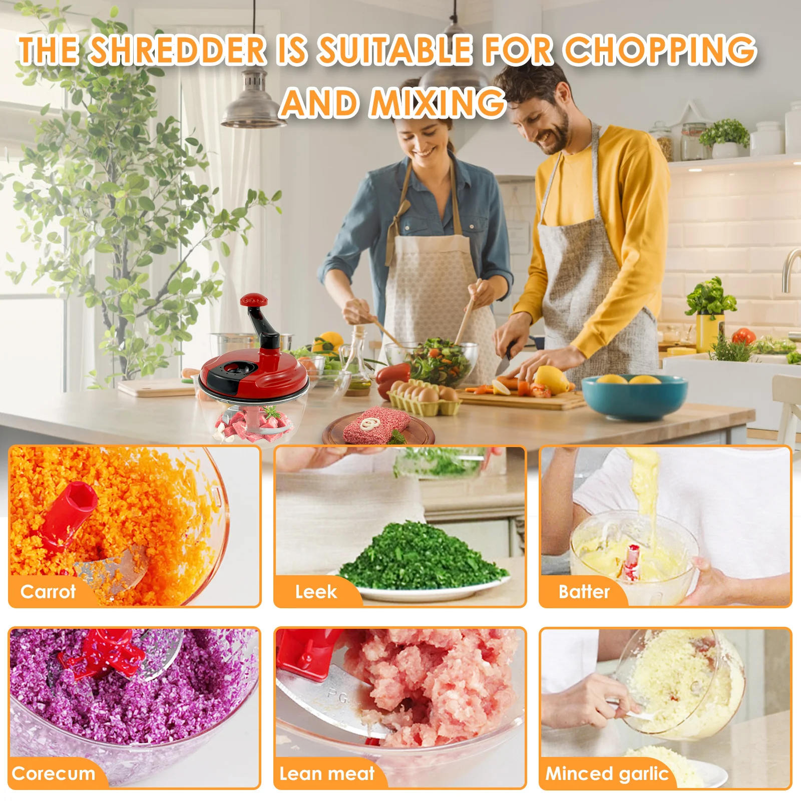 Multi-function Kitchen Manual Food Processor Household Meat Grinder Vegetable Chopper Quick Shredder Green Cutter Egg Blender