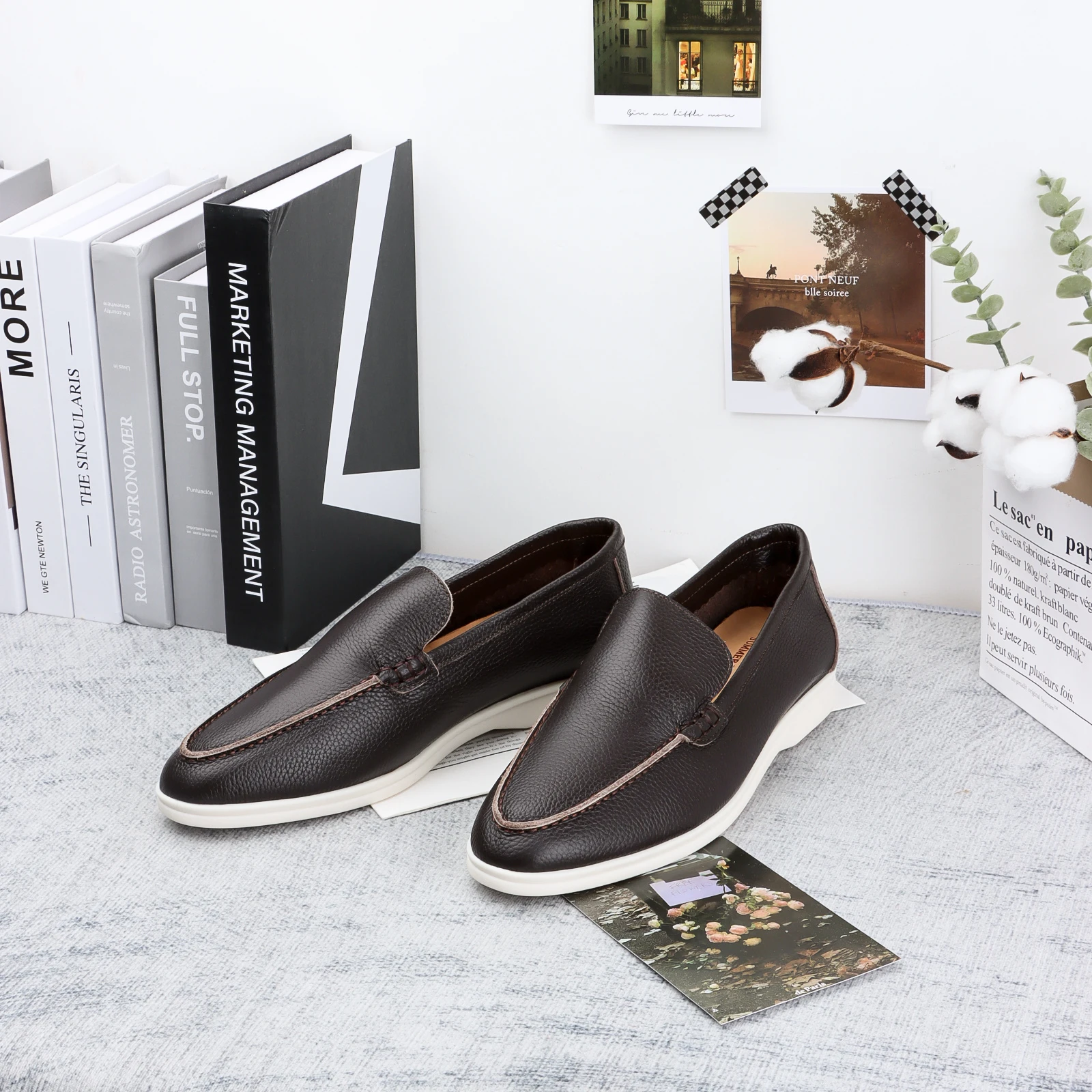 

Fall 2023 Real Leather Shoes For Men Flat Loafers Casual Shoes High Quality Neutral Leather Shoes