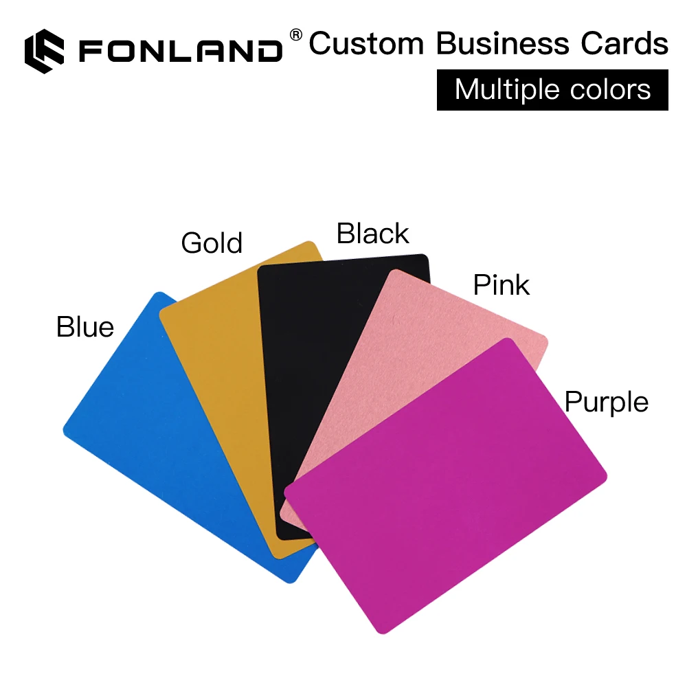 FONLAND Custom Metal Business Cards Multicolor Aluminium Alloy Personalize Your Networking 100 Pcs/ Lot Fast Shipping