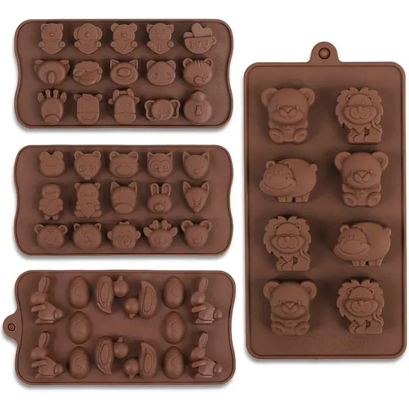 

Cake Mold Cartoon Silicone Chocolate Mold Animal Chocolate Candy Ice Cubes Shape Children's Food Supplement Party Baking Tools