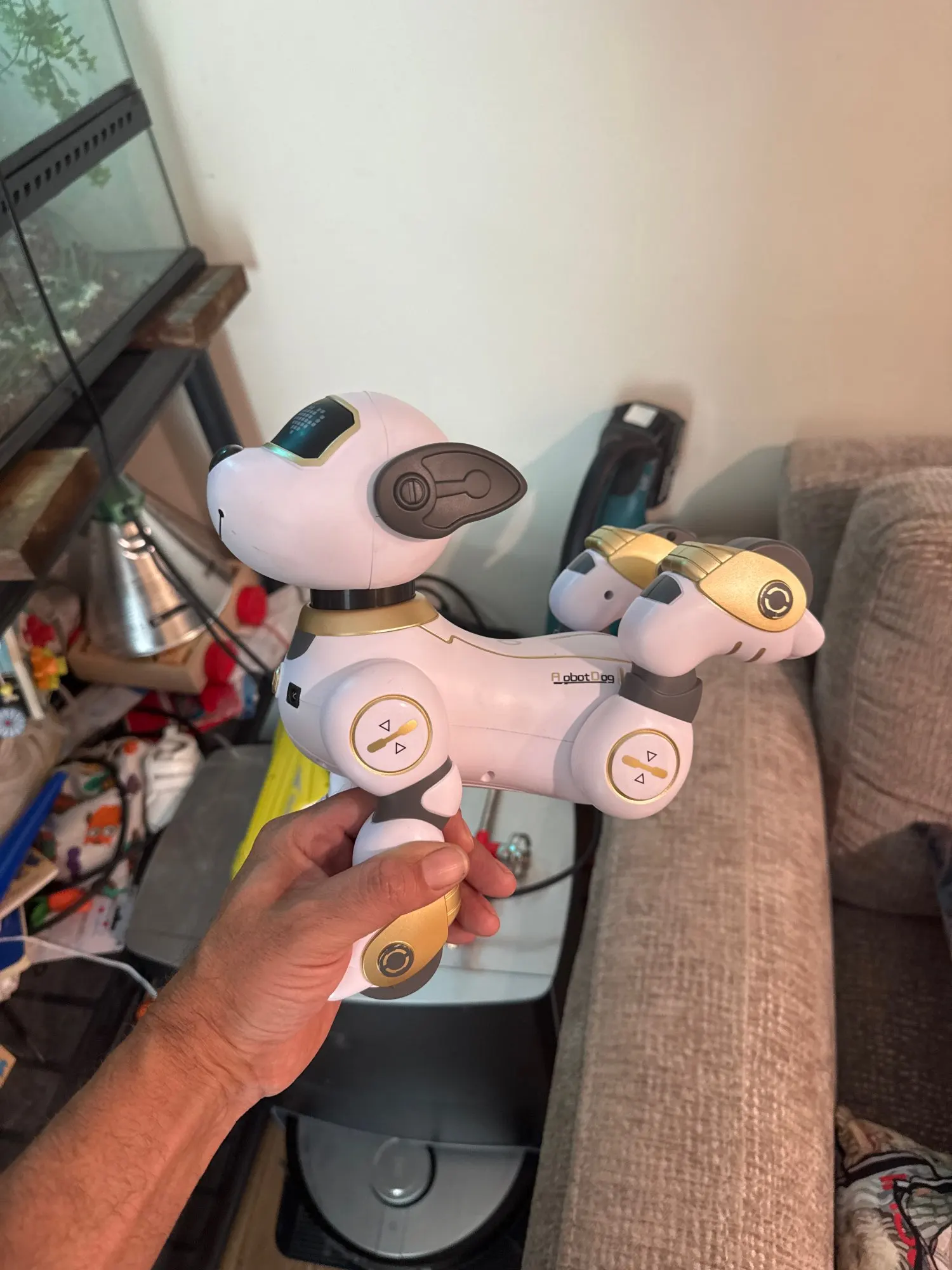 Intelligent Remote Control Robot Dog Electronic Stunt Voice Command Programmable Touch-sense Music Song photo review