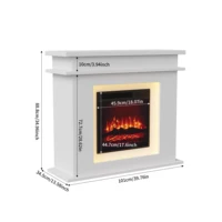 Электрический камин Anajqaqia со светодиодной подсветкой, с регулируемой яркостью и дистанционным управлением, 3D цвета пламени, цвет белый/дуб — изображение 6