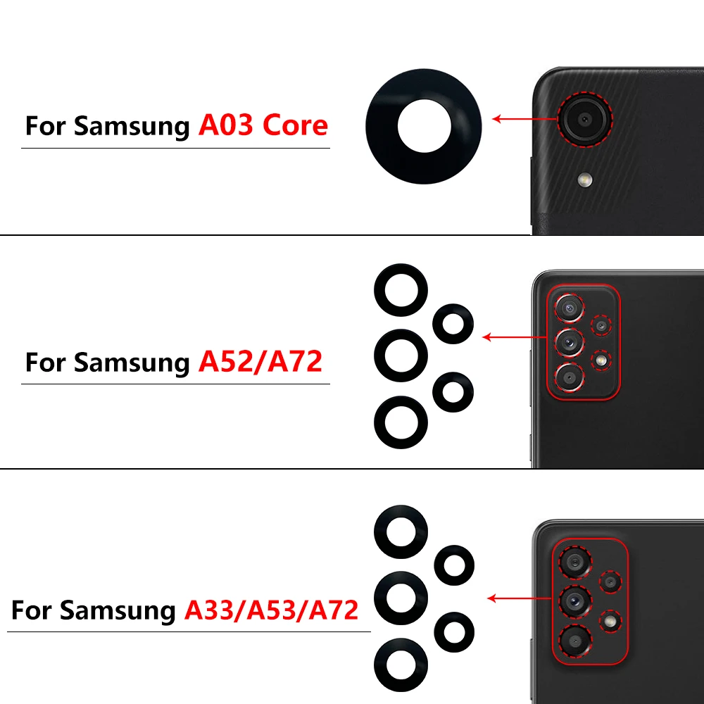 Premium Rear Back Camera Glass Lens Replacement with Adhesive Sticker