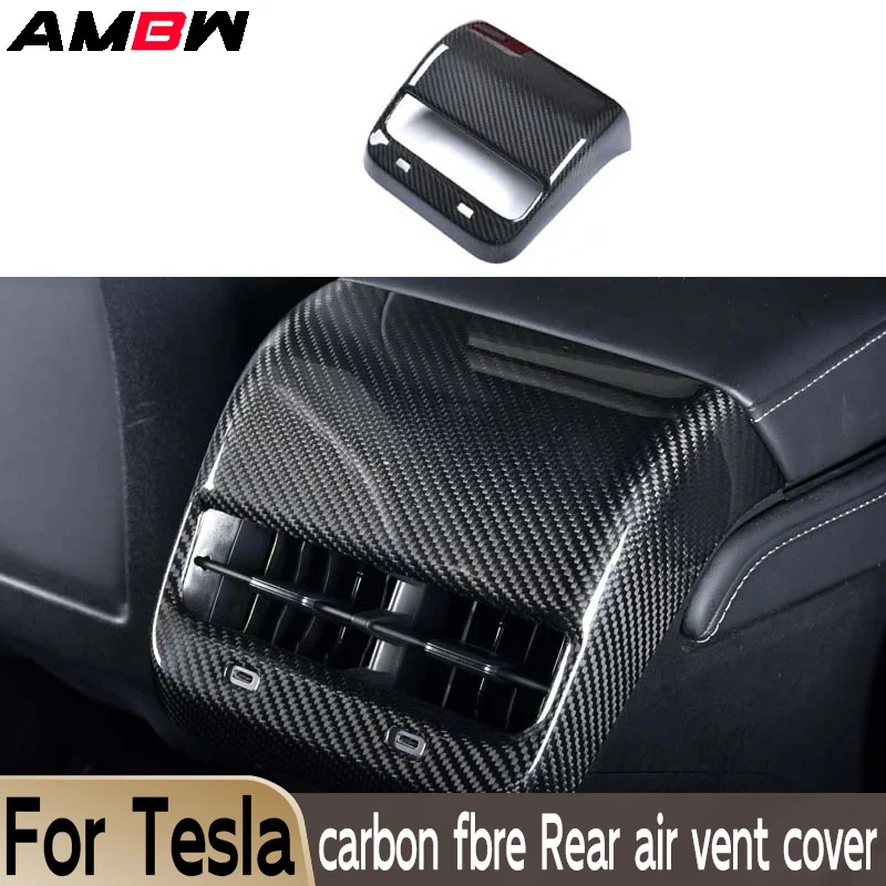 

for Tesla Model Y Carbon fiber for Tesla Model 3 Car Interior Rear air outlet cover back exhaust vent cover accessories