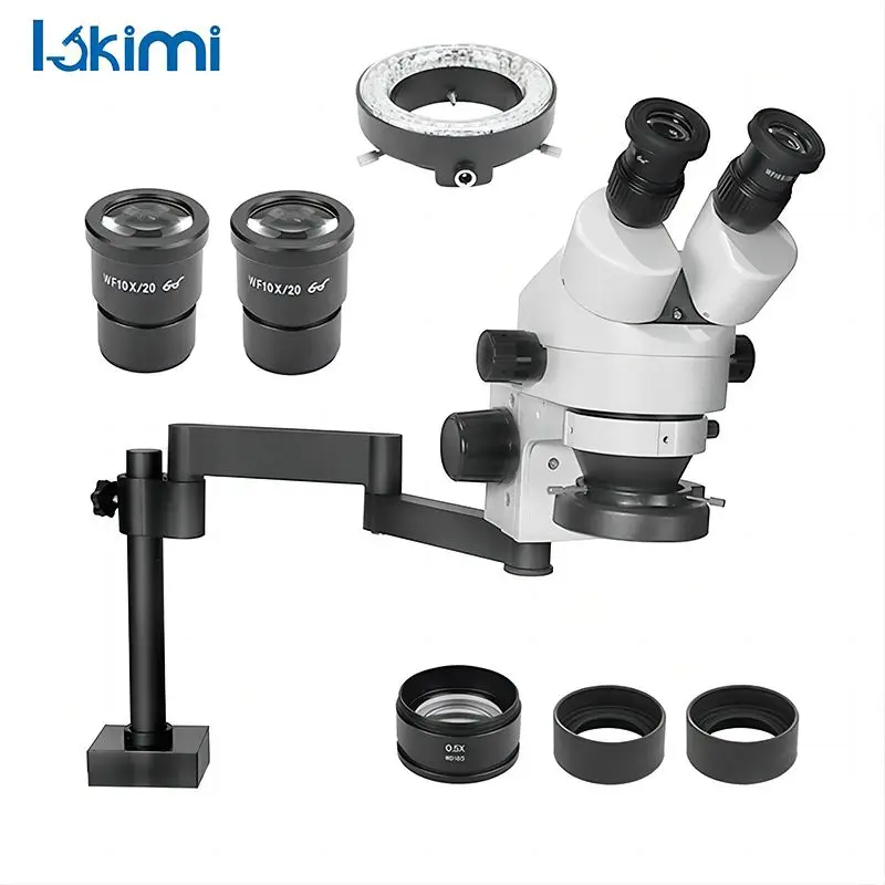 

LAKIMI Jeweler Binocular Zoom Stereo Microscope Professional Jewelry Soldering Goldsmith For Engrave Making Works Electron