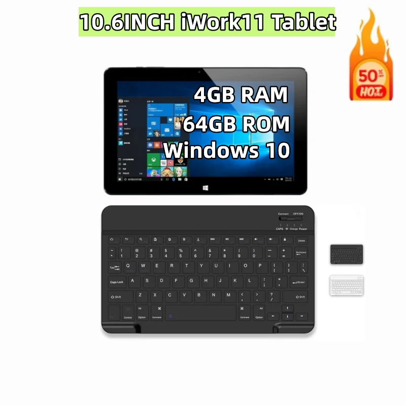 IWork11-Tableta de 10,6 pulgadas, Tablet de 4GB de RAM, 64GB de ROM, Windows 10, cuatro núcleos, 1920x1080 IPS, Compatible con HDMI, cámara Dual, batería 6600, gran oferta