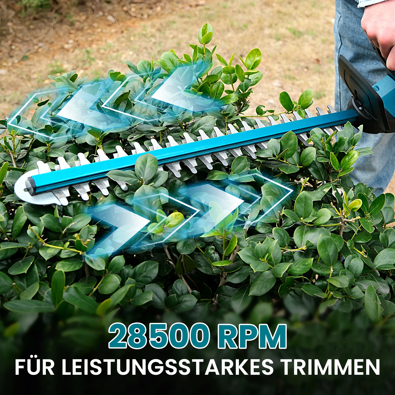 Sararoom Cortasetos Con Batería | 21 V 500 W | Cortasetos Eléctrico | 1500 R /min Recortadora Ligera Con 2 Baterías, Longitud De Corte De 51 Cm, Distancia Entre Dientes De 17 Mm, Mango Ergonómico