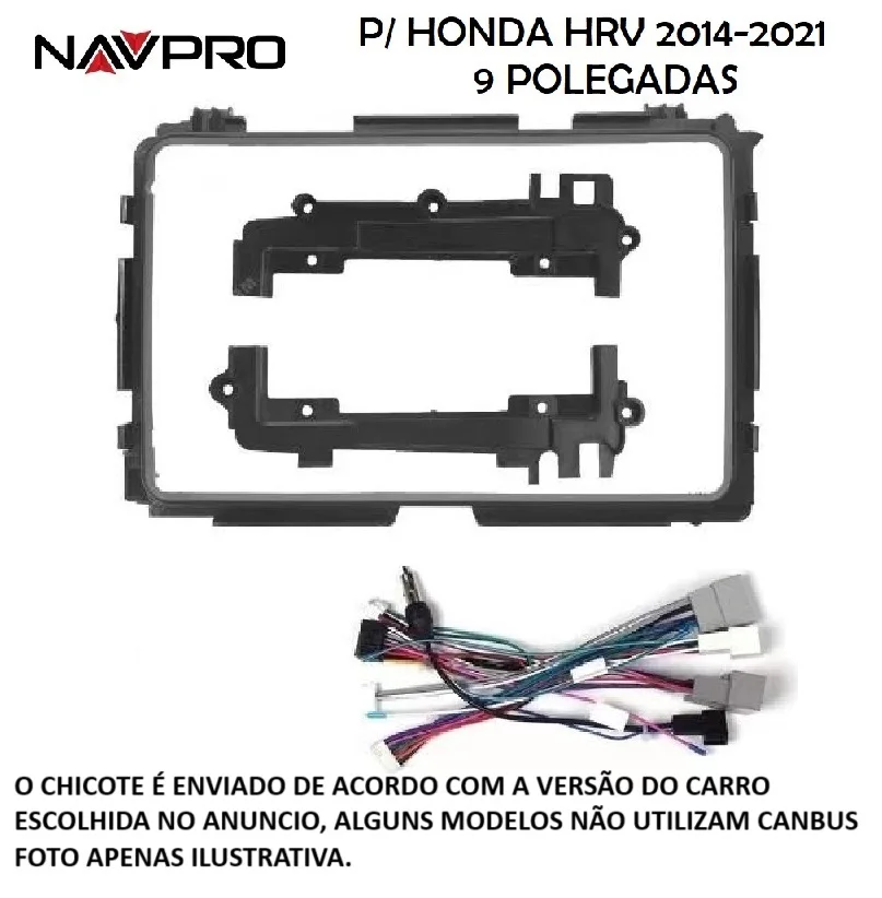 For HONDA HRV ATE 2021 9 INCH Frame and connecting cables for multimedia installation 9 "NAVPRO CASKA - 1