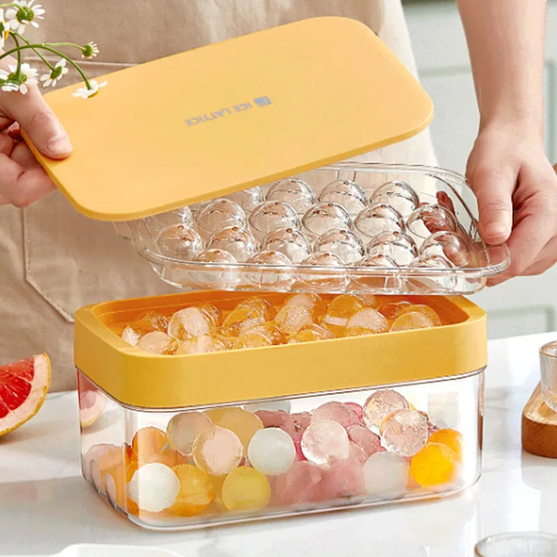 1PC Portable Silicone Ice Mold And Storage 2In1 Cube Tray Making Mould Box Set Maker Bar Kitchen Barware Accessory Utensil Home