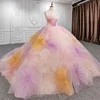 Quinceanera Dresses Ball Gown Flower Vestidos De 15 Años Pink Pleat Strapless Beading DY9909 Evening Party Dress 2022 Bar Mitzv 3