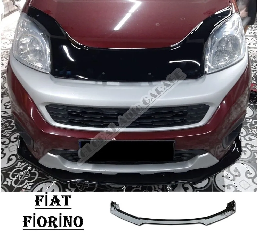 

For Fiat Fiorino Front Bumper Attachment Lip 2010-2020 Piano Glossy Black Splitter Diffuser Universal Spoiler Bumper Mud Flaps