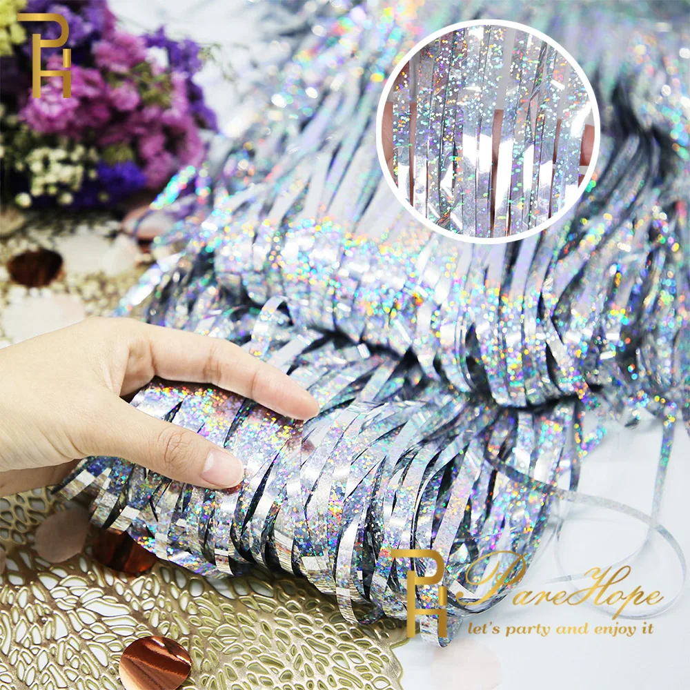 Matte Glitter Fringe Curtain for Birthday Party and Event Decoration
