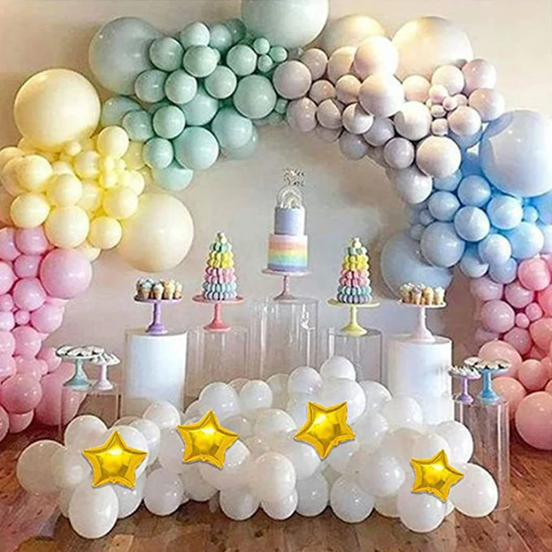

100pcs/set Macaron Latex Balloons Baby Blue Pink Green Latex Helium Balloon Birthday Event Party Wedding Decoration
