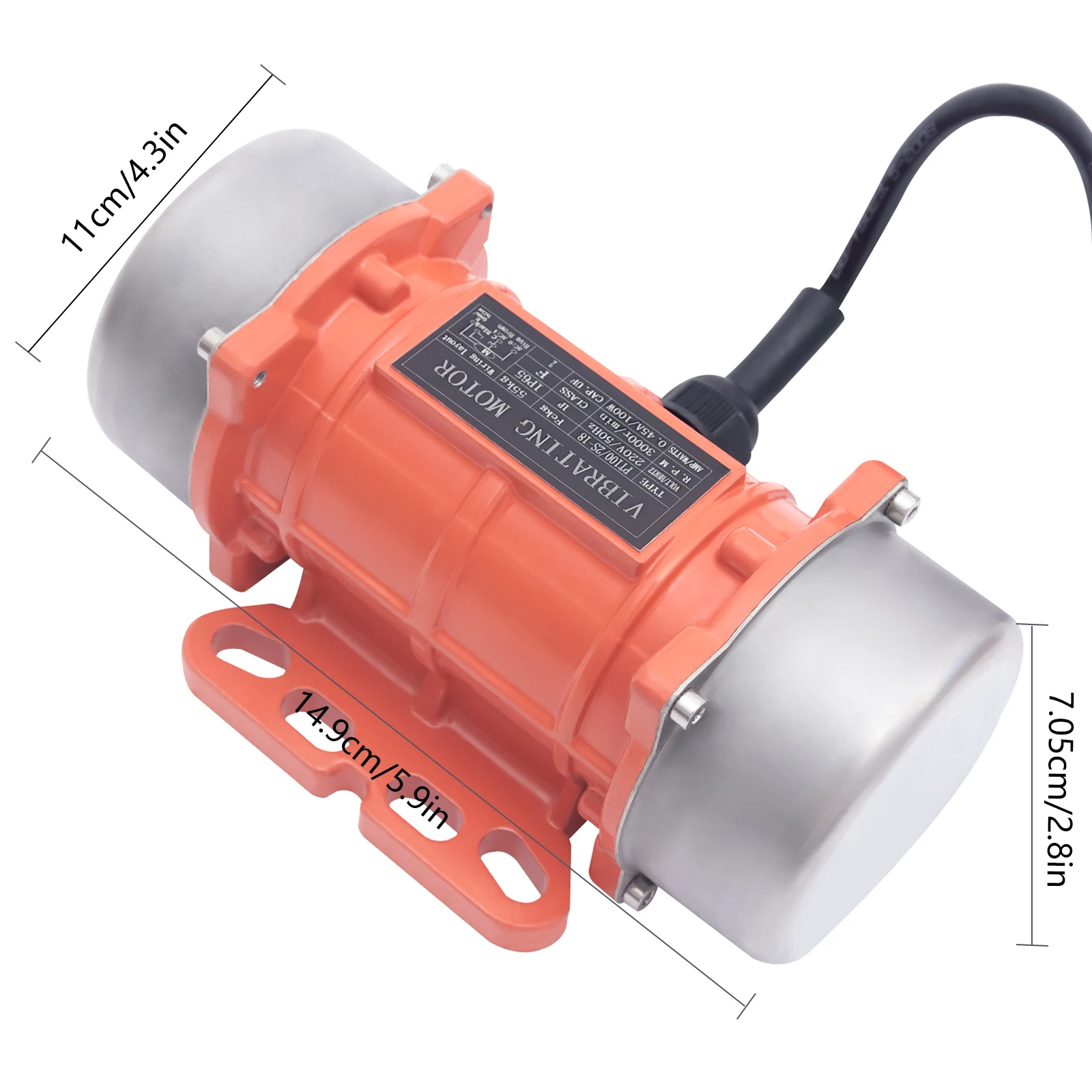 100W 3000r/min AC Vibration Motor Asynchronous Vibrator Motor for Mining Metallurgy Electricity