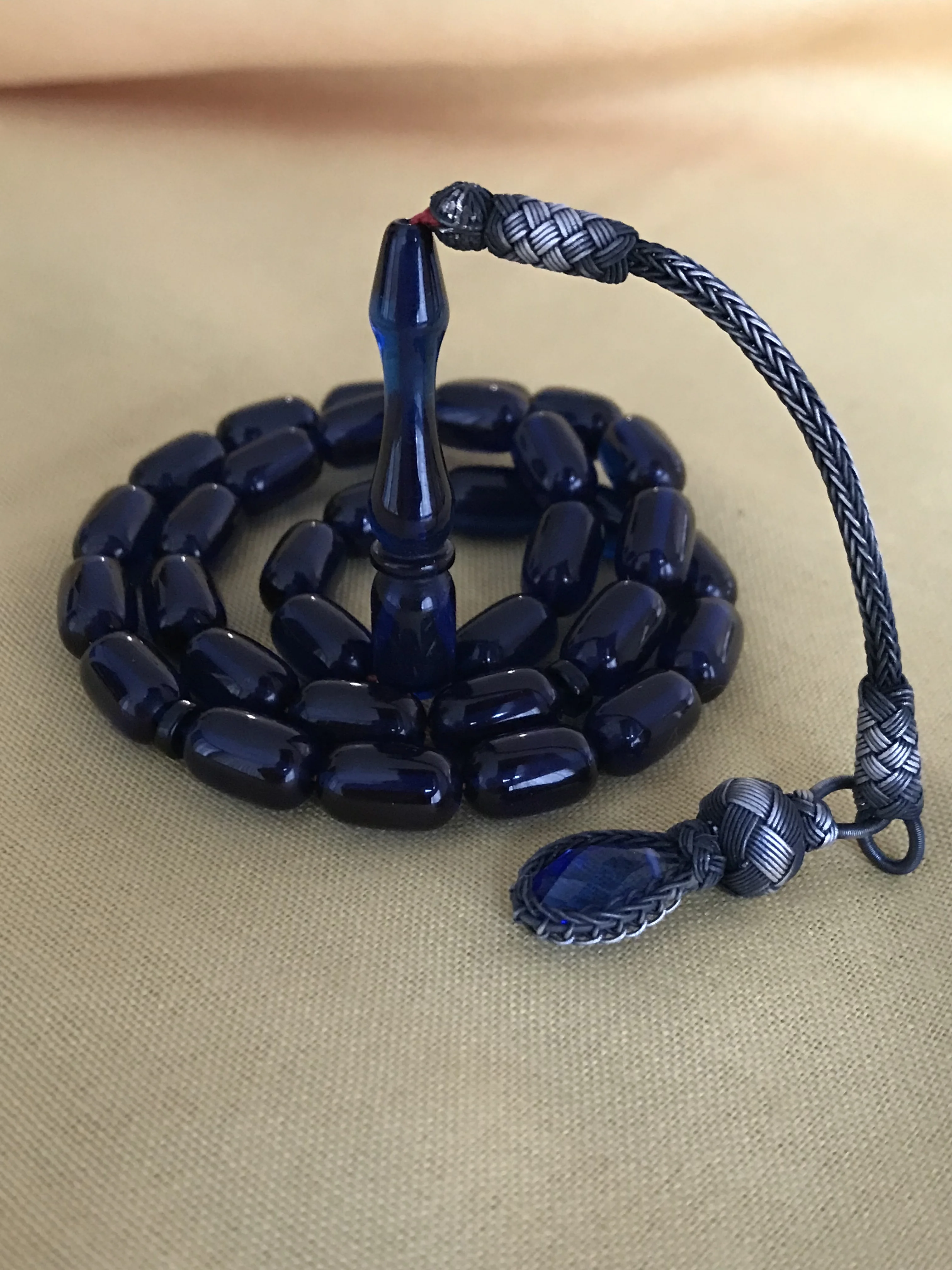 

Special Design Amber 1000 Sterling Silver Tasbih Tasbih Jewelry Accessory Gift 33 Beads Rosary