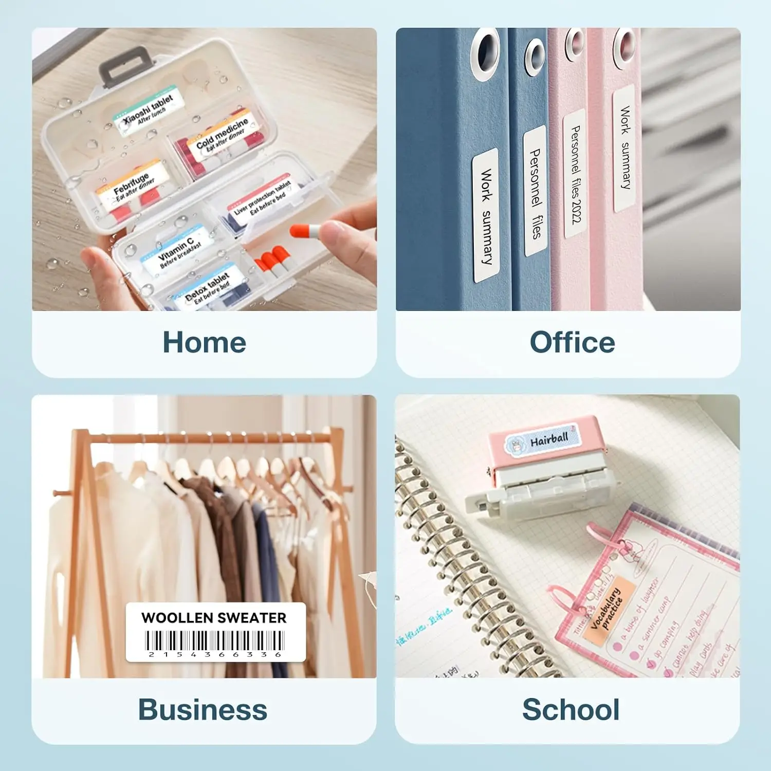 NIIMBOT D11H Label Printer Mini Portabel Bluetooth Sticker Machine Maker with 1 Roll Label Paper Tape Print Notes Name Date Tips