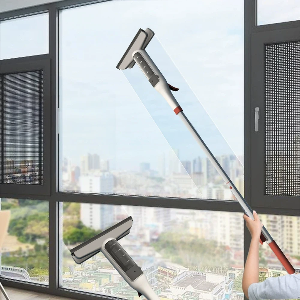 Window Glass Cleaner Mop Double-Sided Window Cleaning Kit Household With Scraper Glass Spray Washer With Extension: 3 - 5 Days Free Delivery only UK