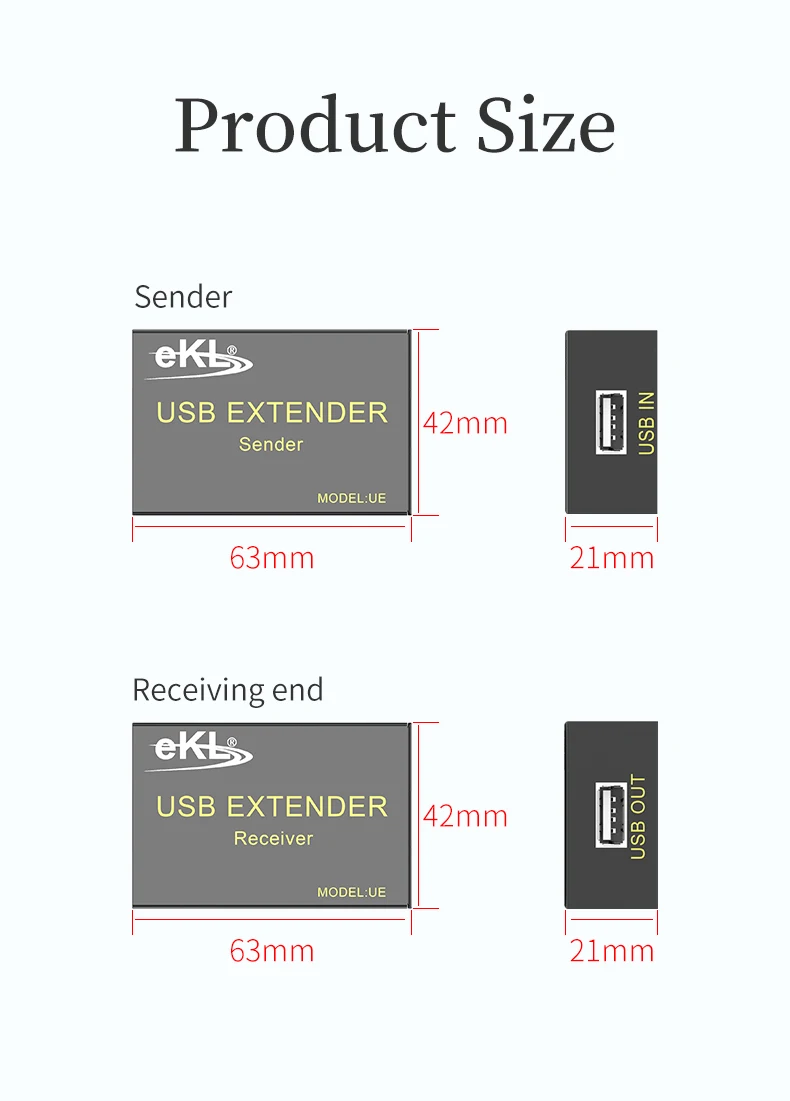 Extensor de cabo usb ekl cat5e de