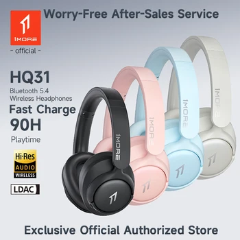 1MORE HQ31 LDAC Headphones Bluetooth 5.4 Wireless Headsets 90H playtime Noise Cancelling Headset Hi-Res Audio Mic Earphone ANC 1