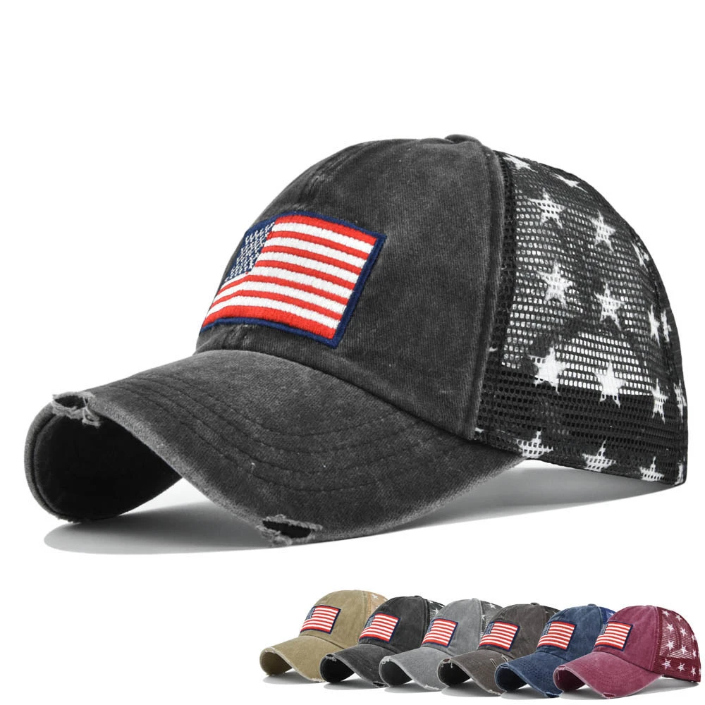 Usa Army Mens Cotton Baseball Cap American Flag Tactical Cap Men's