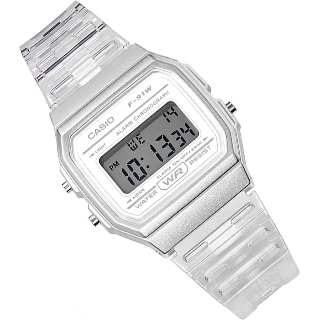 Orologio Casual Vintage Classico Casio White F91Ws-7 Cinturino In Resina 7 Anni Cronometro Con Allarme Batteria