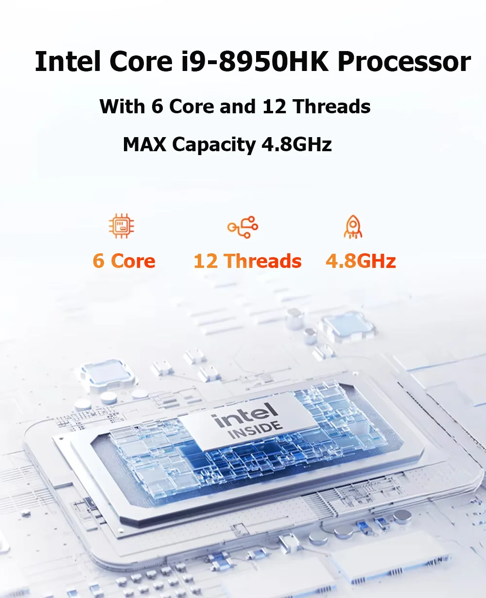 2026 Portable Intel Core i9 8950HK / i3-6100U Mini PC Computer Windows 11 16GB DDR4 RAM 512GB 1TB SSD Gaming Computer WiFi 6 BT5.2 USB3.0 1080P Mini Desktop PC - immagine 4