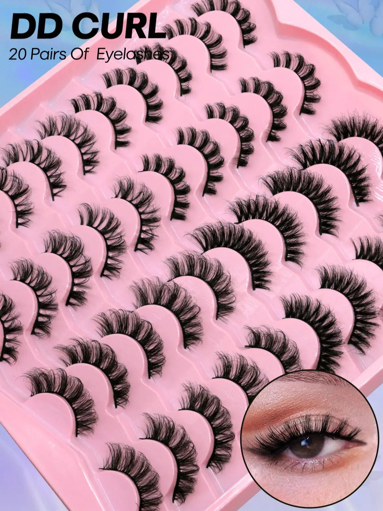 GROINNEYA Lashes 7/20 Pairs Russian Strip Eyelashes 3D Faux Mink Lashes Fluffy Soft Wispy Reusable Eyelashes Makeup