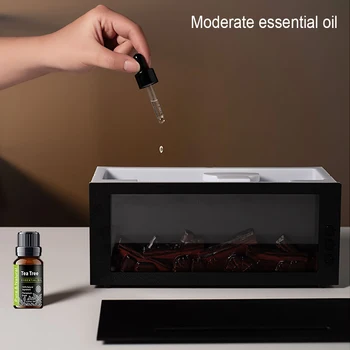 2025 Aromatherapy Essential Oil Diffuser Ultrasonic Humidifier for Home Cool Mist Electronics Night Light realistic flame fogger 2
