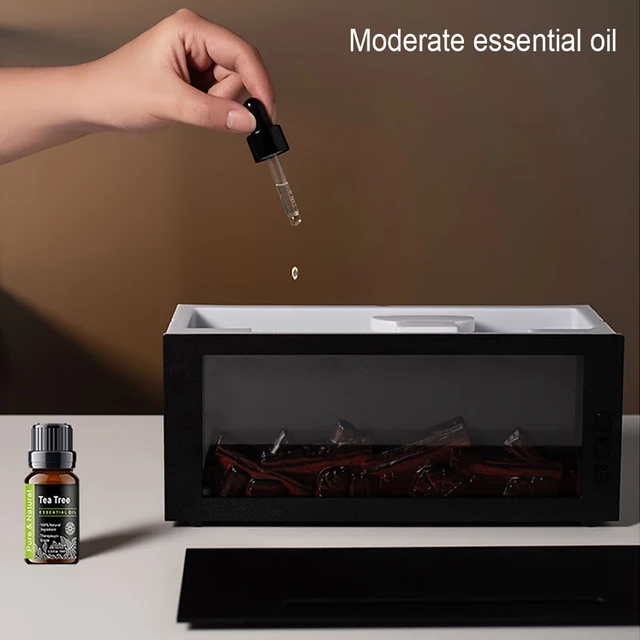 2025 Aromatherapy Essential Oil Diffuser Ultrasonic Humidifier for Home Cool Mist Electronics Night Light realistic flame fogger 2
