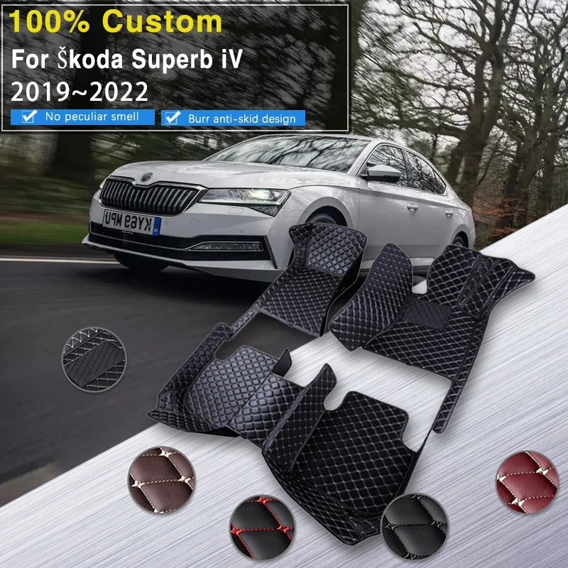 Car Mats For Skoda Superb B8 3V 2016~2022 2021 2020 Carpets Rugs