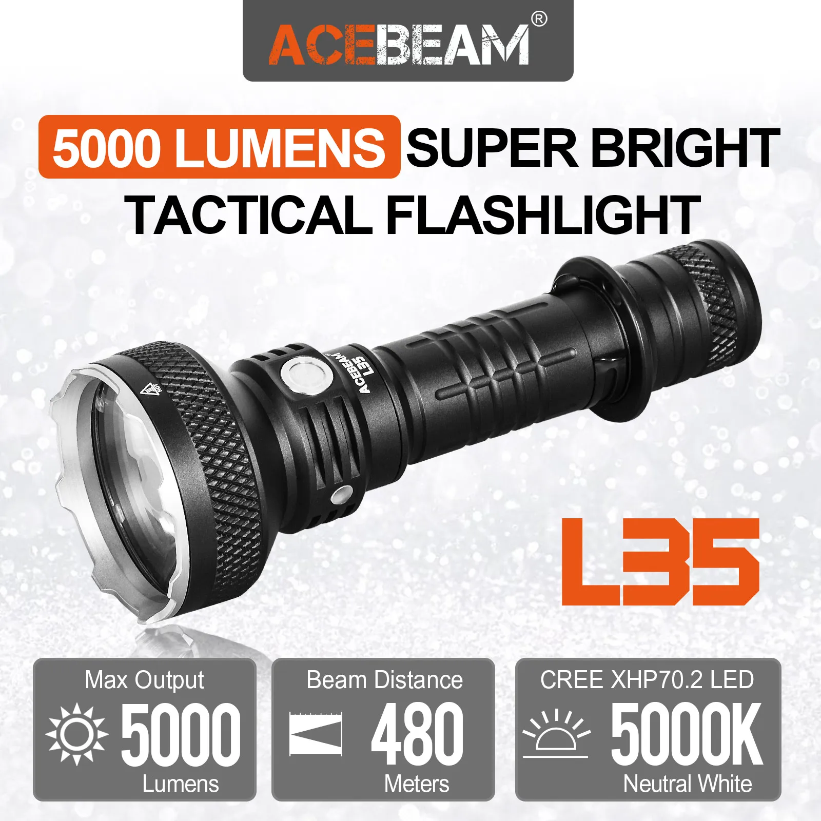 ACEBEAM H16 Lampe frontale LED rechargeable 650 lumens élevés