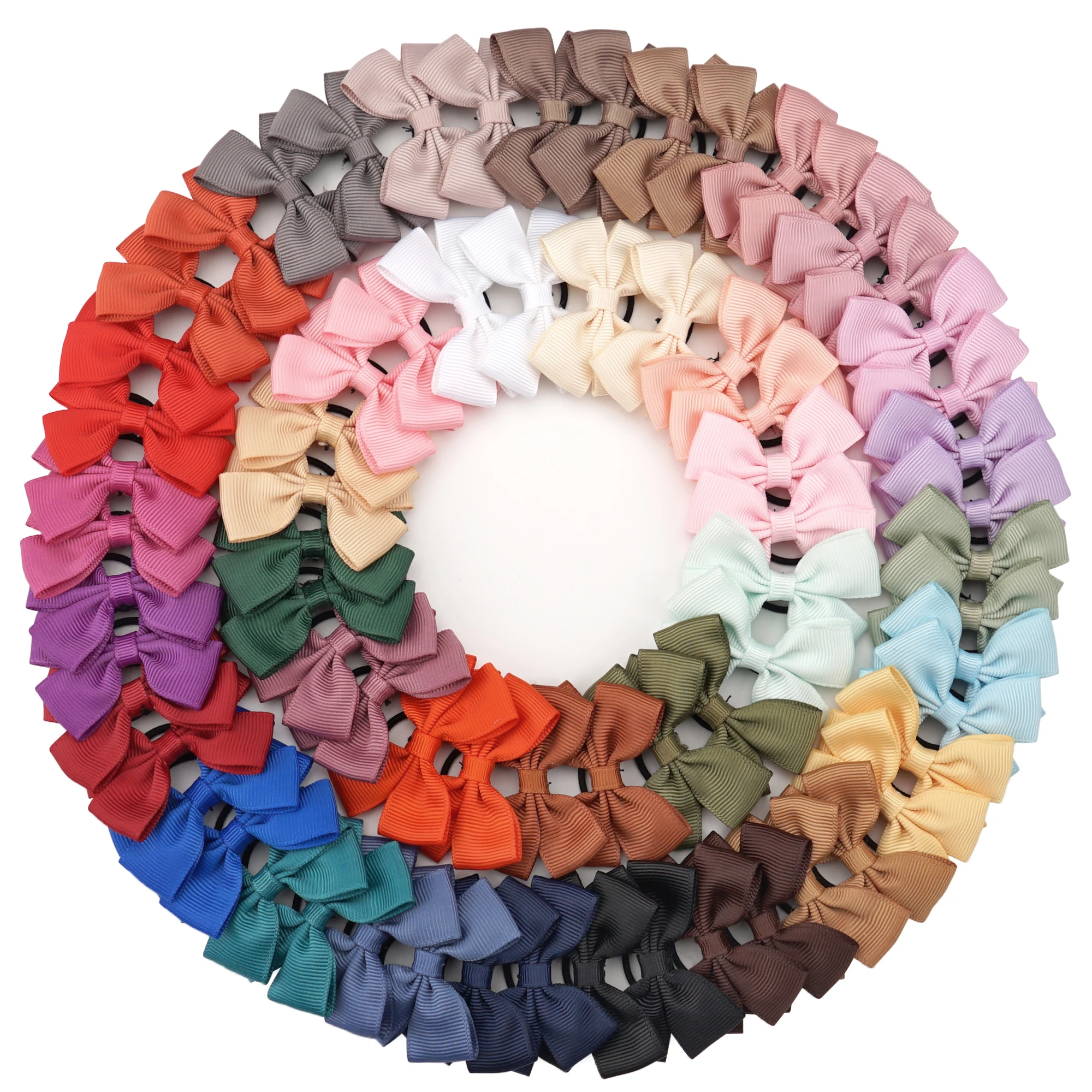 20/40/60PCS Baby Girls Hair Ties Bows Elastic Rubber Bands Ribbon Hair