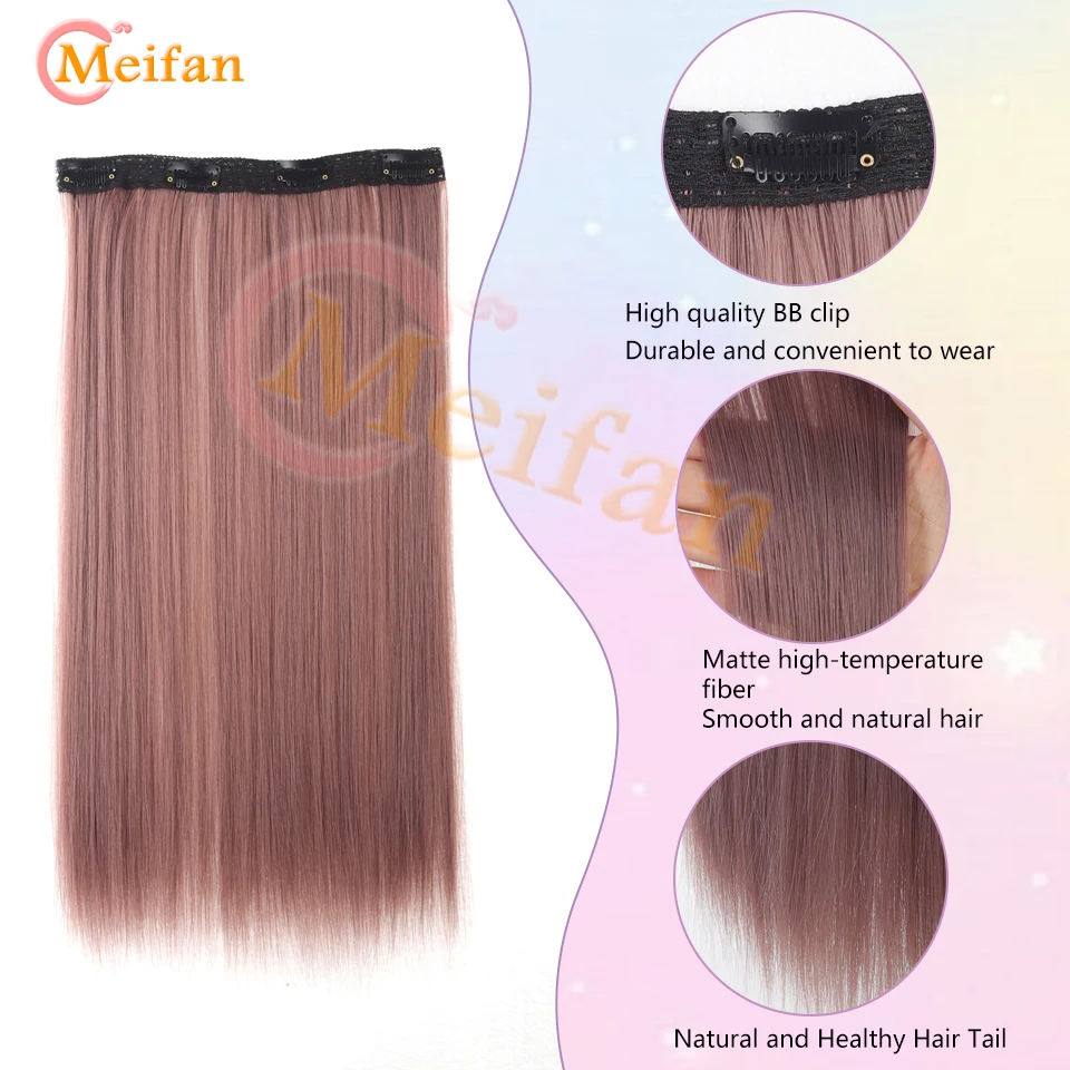 Long Straight Color Hairpiece Synthetic Clip in Hair Extension Green Pink Red Blue Fake Hairpiece Cosplay Halloween Natural Hair hair extensions