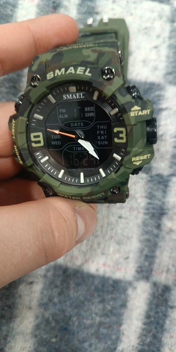 Relógios militares masculinos, relógio esportivo à prova d'água, despertador, tempo duplo, relógios de pulso digitais 8049b, relógios militares photo review