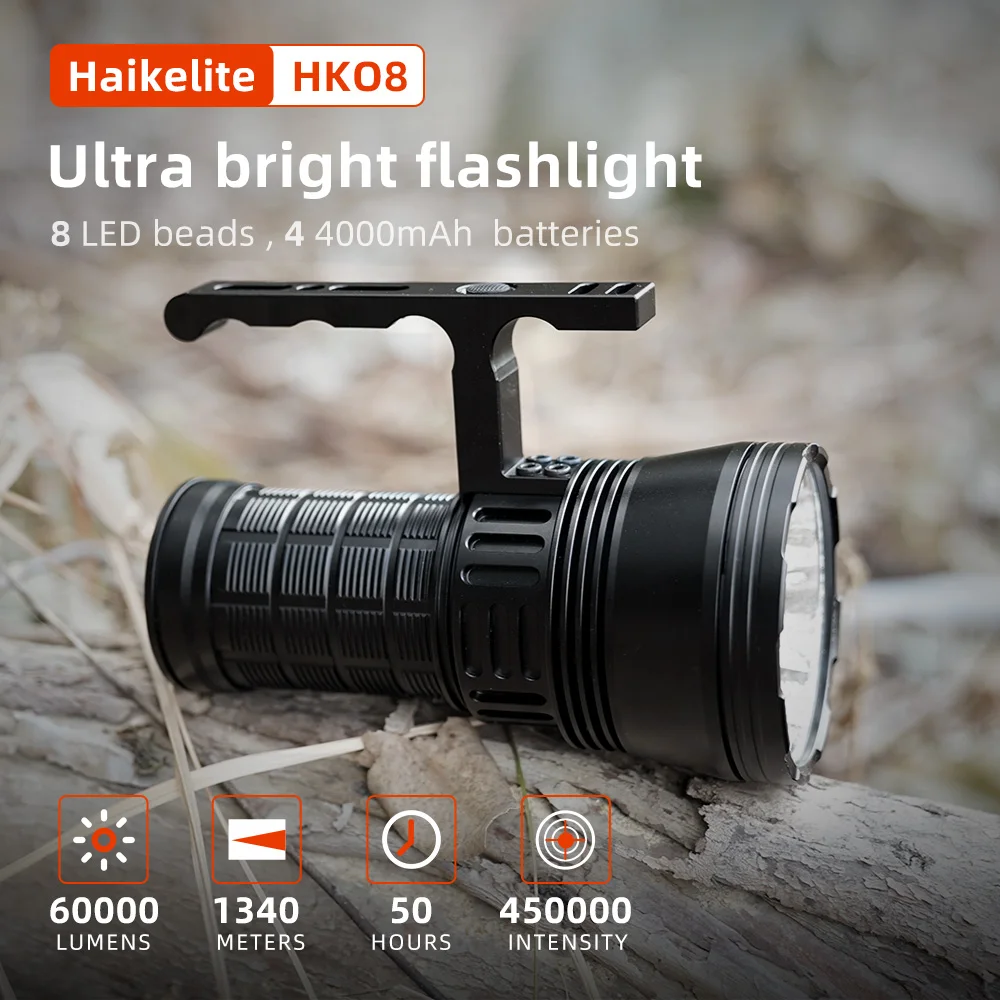 Description Picture 2 of itemHaikelite HK08 Powerful Flashlight 60000LM Lantern 1340m Range Type-C USB Charging Torch 21700 High Power Led Flashlights
