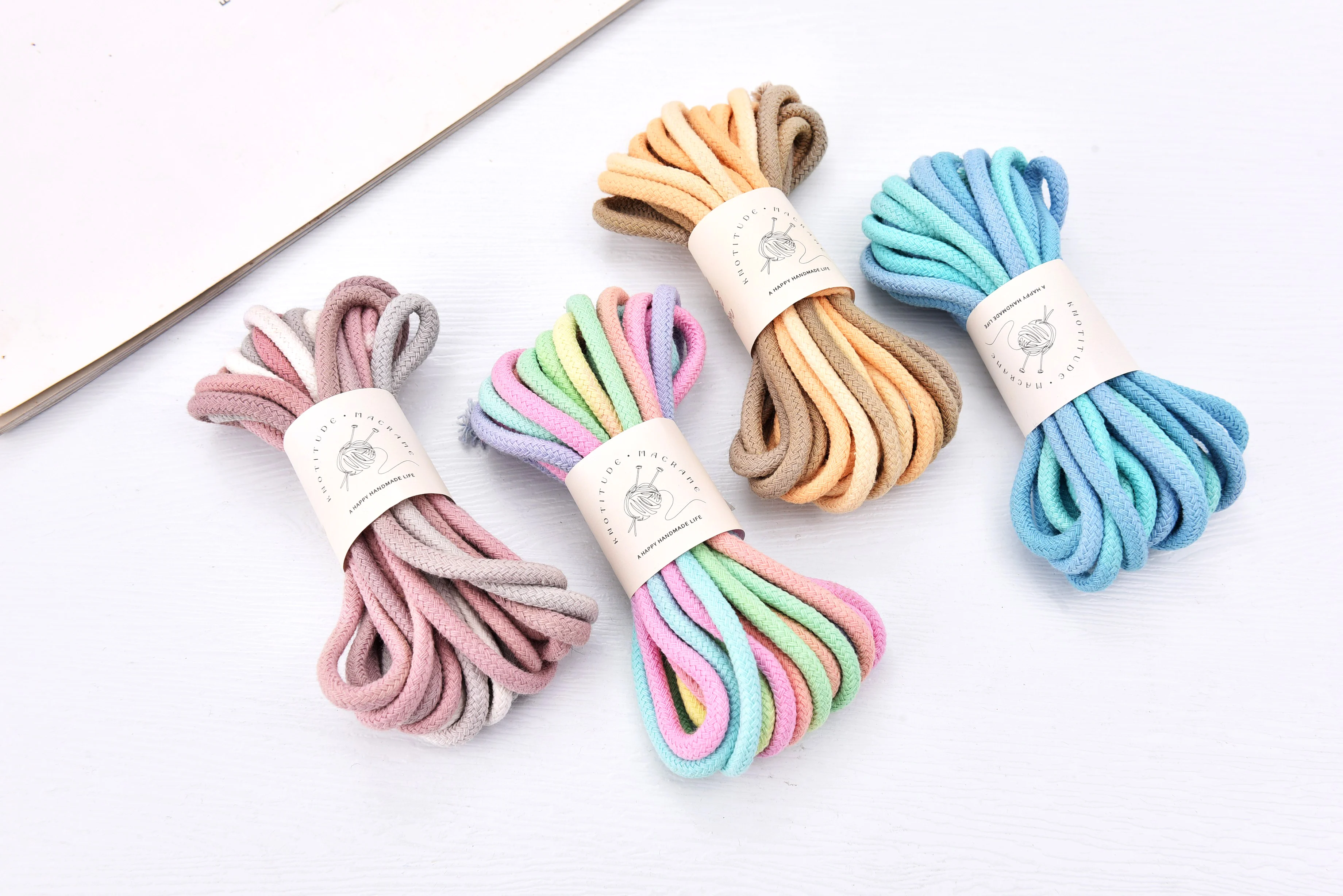 KNOTITUDE MINI Variegated Macrame Cotton Braid Cord 5.0mm x 5meters Key Ring Making Cord 3