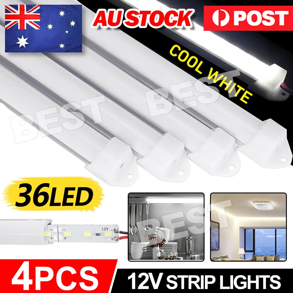 4x LED strip lights Bar Car 12V caravan boat fishing camping light Interior lamp