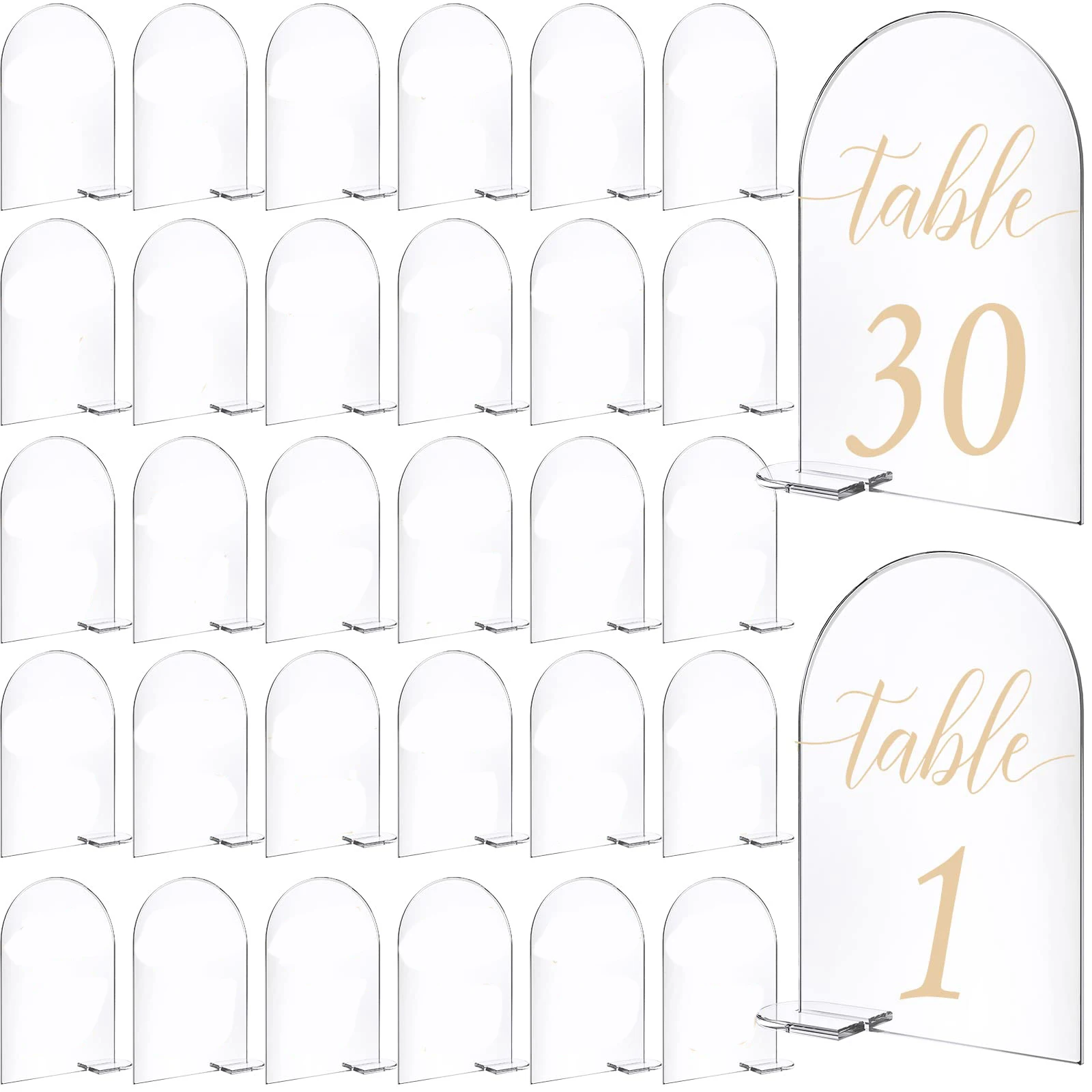 ClearAcrylicSignBlankwithStandArchAcrylicTableNumberCardDIY