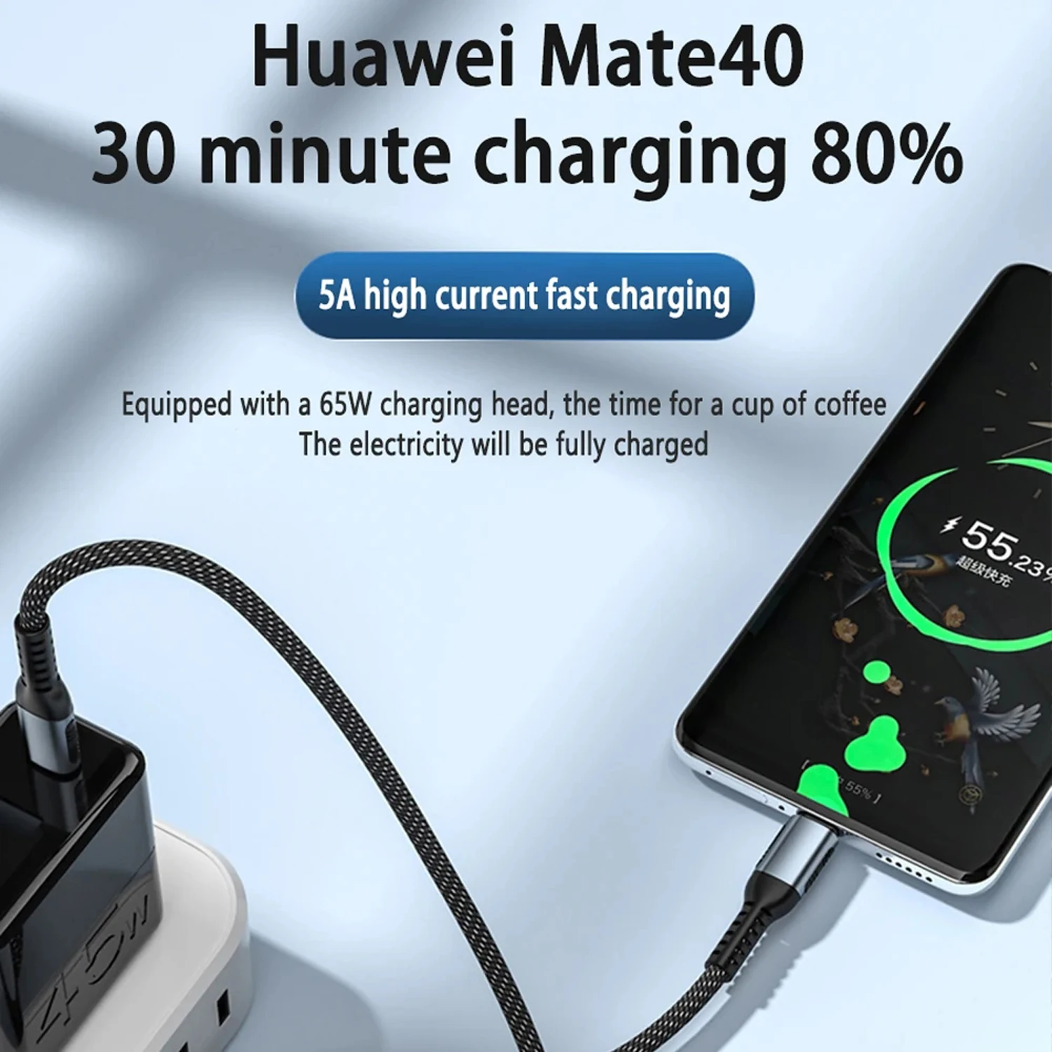 รูปสินค้า สายชาร์จเร็ว USB-C 240W ทนทาน ชิป E-Marker