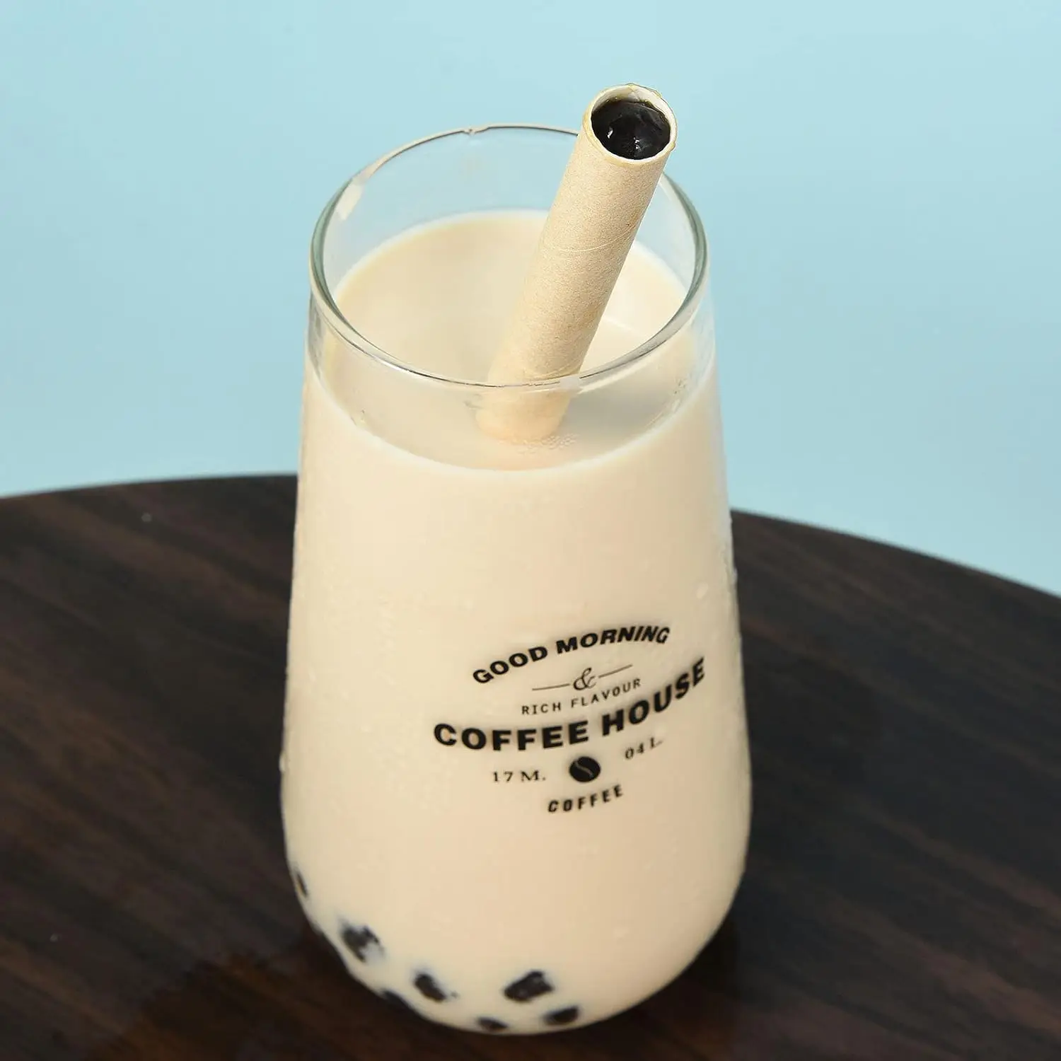 [100pcs] 12mm*230mm Pointed Paper Boba Straws, Individually Wrapped, 4-layer Heavy Duty, Biodegradable Jumbo Smoothie Straws