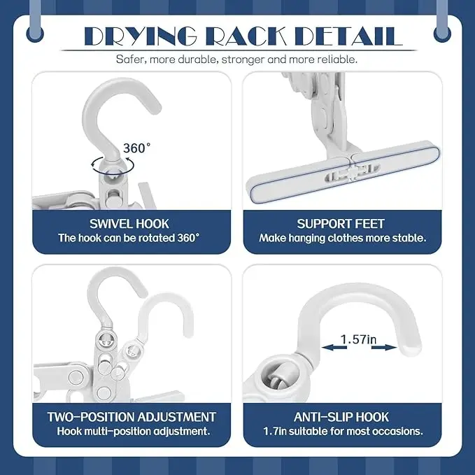 **2-Pack Foldable 5-Prong Clothes Drying Racks** 3