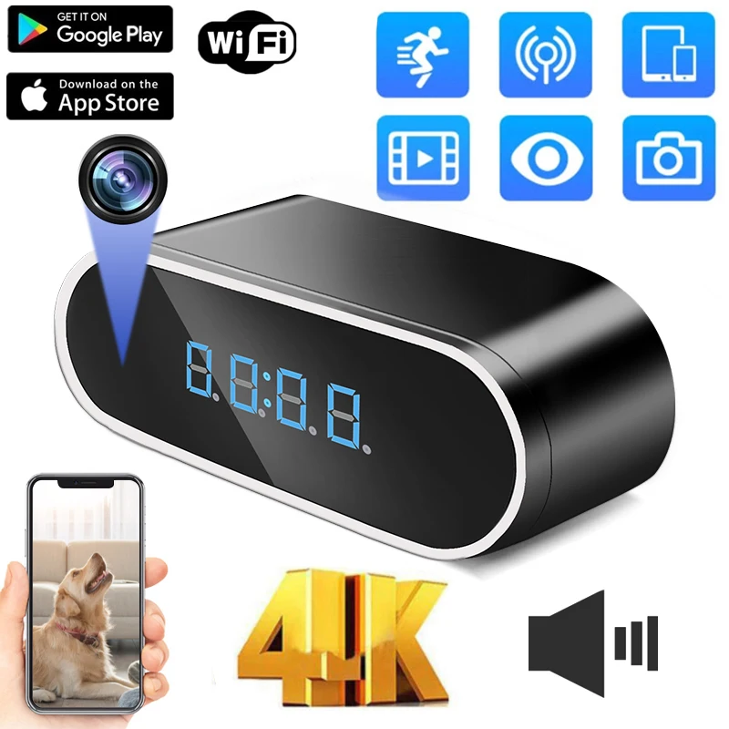 1080P Mini Camera Clock HD WIFI Control Wide Angle IR Night Vision View Alarm DVR Camcorder Home Surveillance Camera 1