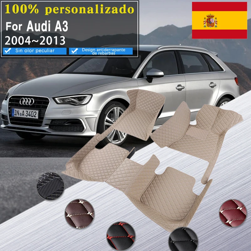 Alfombrillas impermeables de cuero para coche, accesorios universales para Audi  A3 8P Sportback 2010 2009 2018 - AliExpress