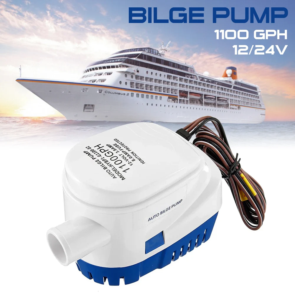 Automatic Marine Bilge Pump 1100GPH 12V Submersible Electric Water Pump with Float Switch for Boat Caravan RV