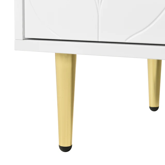 Ingresso comodo Buffet 75x40x90 cm, 2 porte, 3 ripiani, 6 scomparti, per soggiorno, cucina, bagno e camera da letto, bianco 5