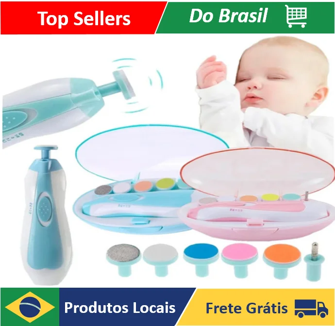 Cortador Aparador Lixador De Unha Bebê Criança Infantil Elétrico C/6 Refis - Neverdie