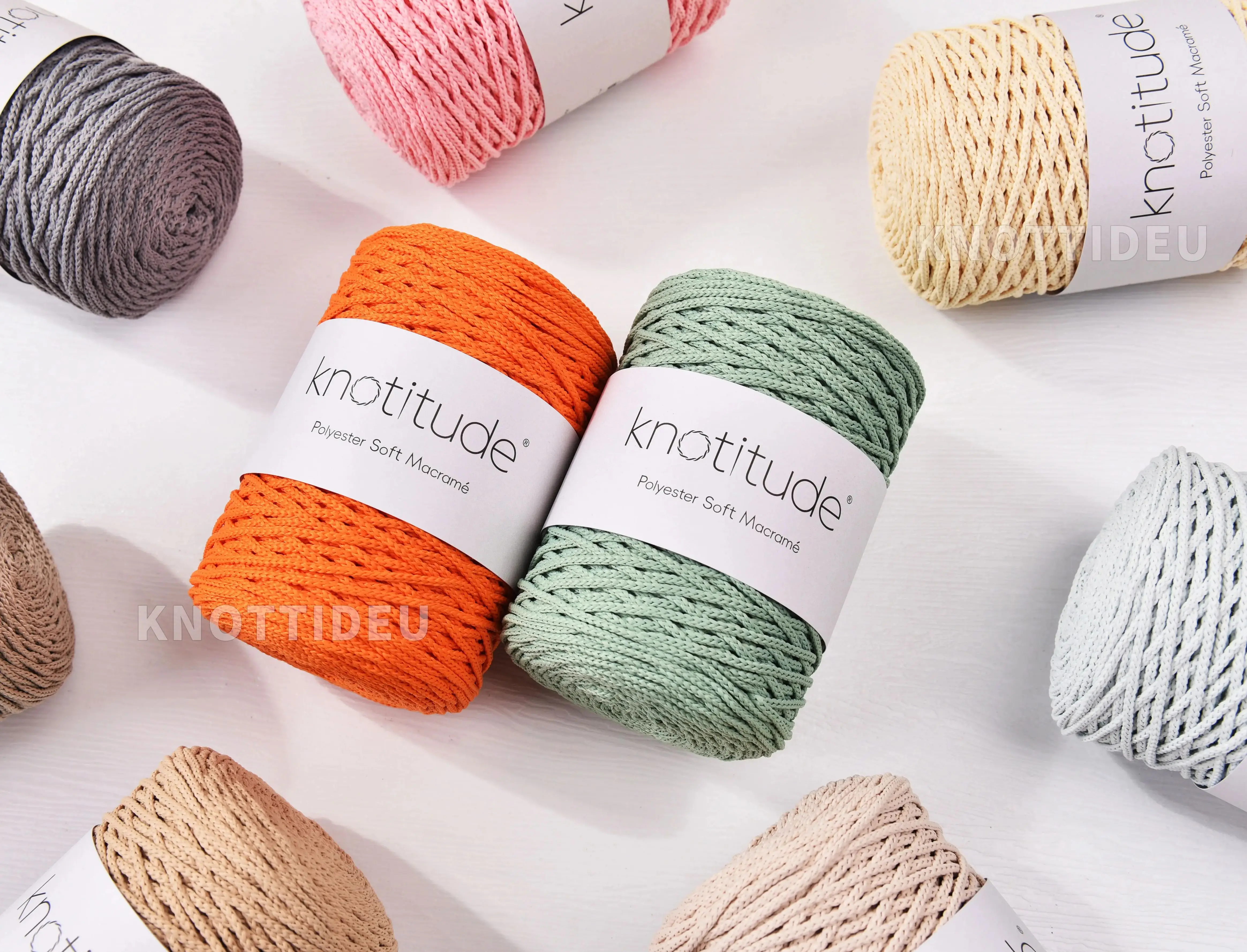 2mm x 190yards Soft Polyester Macrame Cord Hand Knitting cord Bag Making yarn Rug Making cord 4